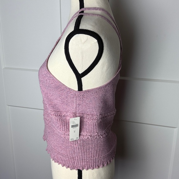 NWT Anthropologie ribbed knit stylish tank top pink rose medium - Picture 4 of 9